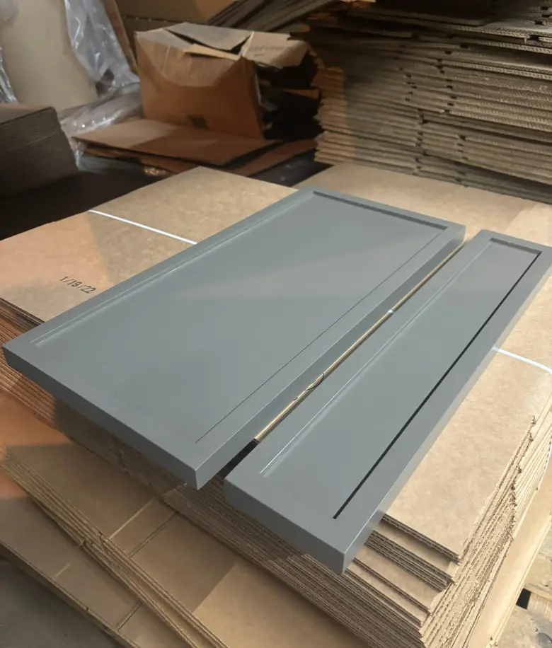 office cabinets in Sherwin Williams porpoise