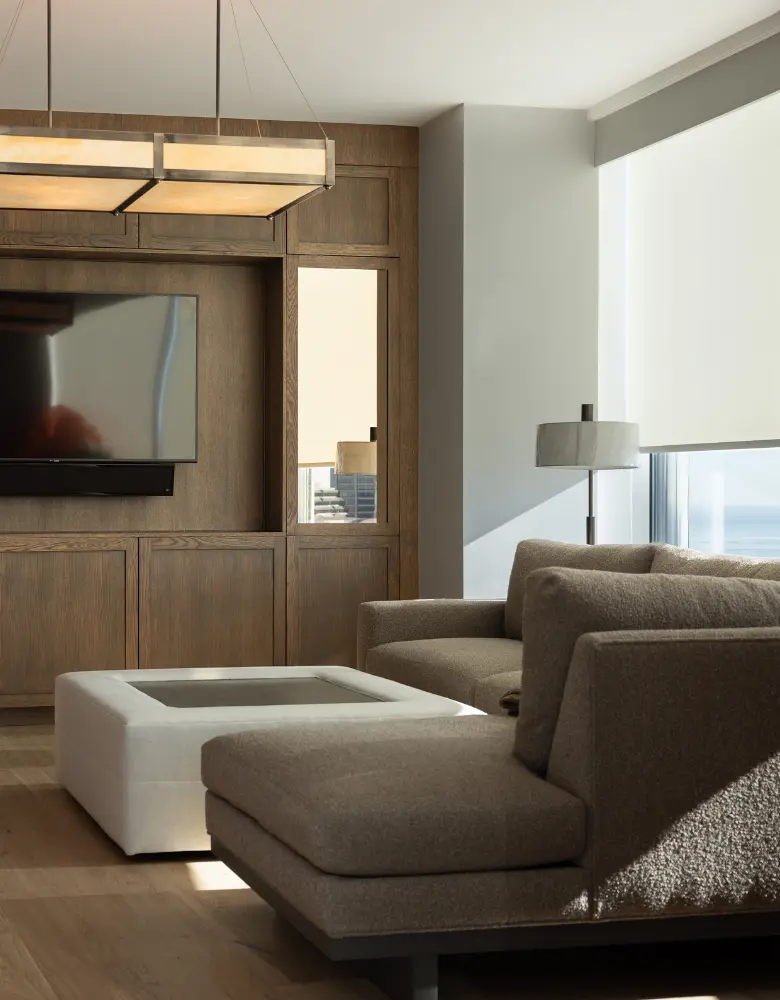 Rift Oak custom cabinets in River North