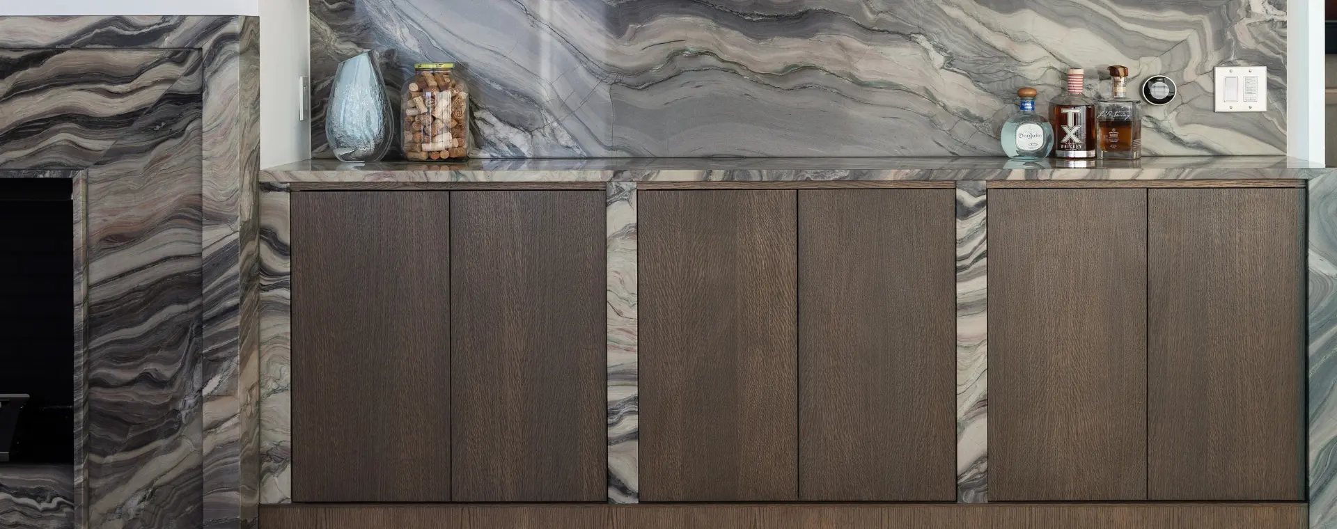 BradleyBuilt custom walnut vanity cabinetry