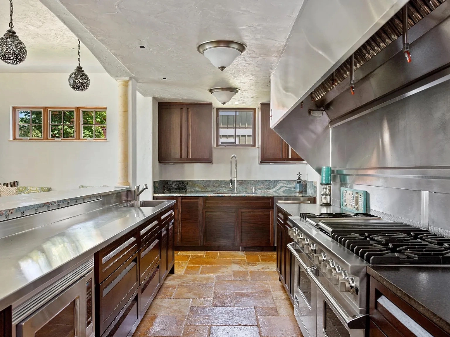 Custom Mahogany kitchen and architectural millwork in New Buffalo, Mi.